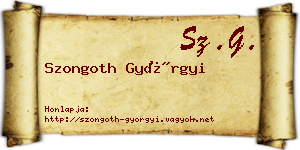 Szongoth Györgyi névjegykártya