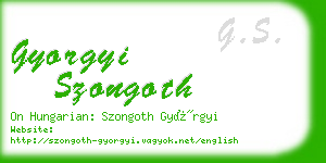 gyorgyi szongoth business card